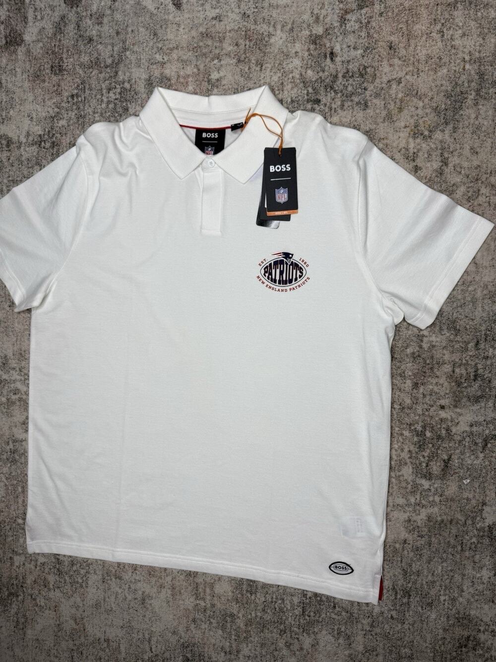Hugo Boss BOSS X NFL Patriots Punter Polo Sz XXXL Cotton White NWT Superball